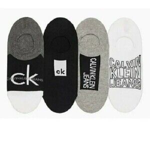 Calvin Klein Jeans Men's 4-Pack Sneaker Sock Liners Black/white/Gray ONE SIZE